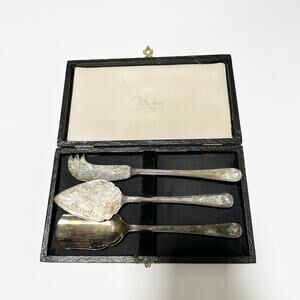 William Adams Sheffield England 3 Pc Silver Plate Serving Set vintage antique